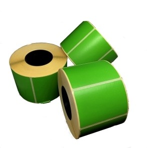 Этикетка 100х100 (1000) ПГЛ 76 вт. печать 1+0 (зелёные),