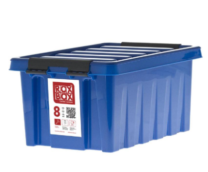 Контейнер Rox Box с крышкой и клипсами 335х220х155 мм 8 литров синий