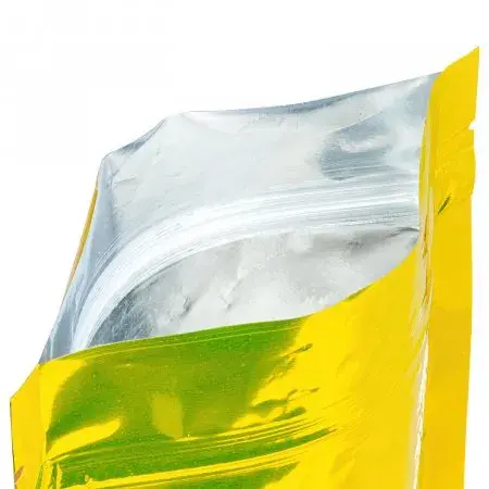 Пакет Дой-Пак 105*150(+35)мм, Металл/PET/БОПП (золото), с прозр. стенкой