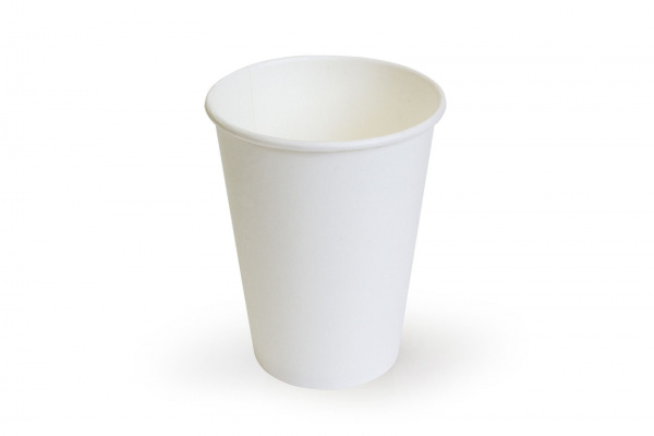Двухслойный белый бумажный стакан с технологией ThermoCup 300 мл для больших порций чая и кофе, латте, капучино 90*60*111 мм