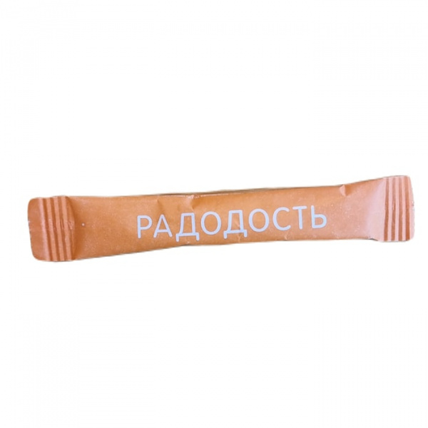 Порционный сахар 2,5 г, мелованная глянцевая бумага, 55х18 мм