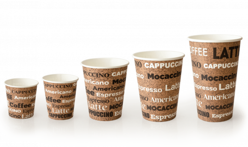 Однослойный бумажный стаканс дизайном "COFFEE" 100 мл для эспрессо и дегустаций 62*46*62 мм