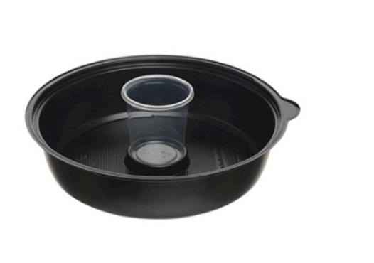 Контейнер с соусником без крыш. круглый ПС КД-106, 850мл D=200 Выс:65мм цвет Черный Кадо (х400)